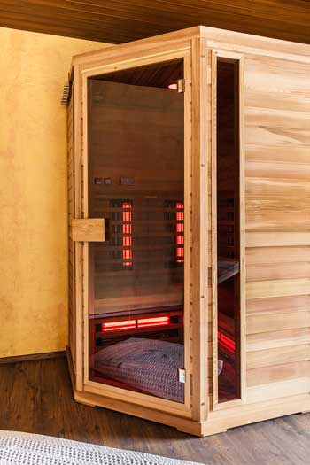 a home sauna doesn't have to be big