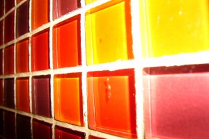 colored tiles in wall