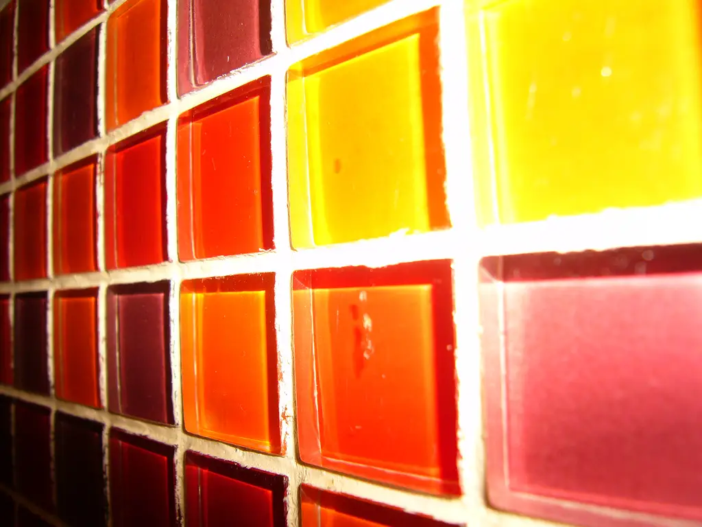 colored tiles in wall