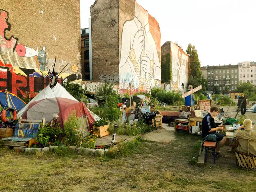 off grid camp in Kreuzberg Berlin