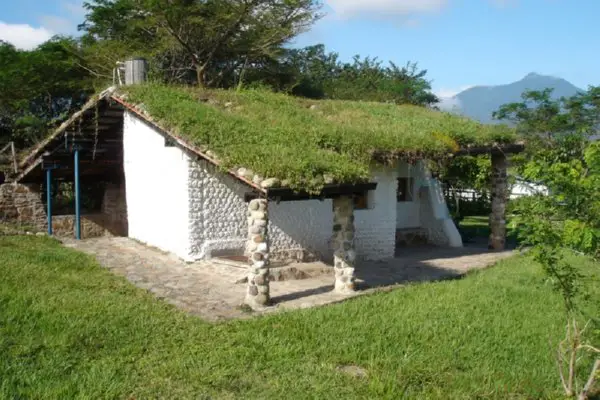 the first house in the world made from PET bottles without using cement in the walls.